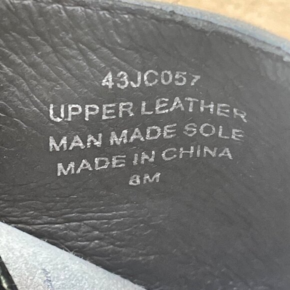 Jeffrey Campbell Women’s Blue & Black Leather Block Heel Peep Toe Sandals Sz 8M - Picture 6 of 9